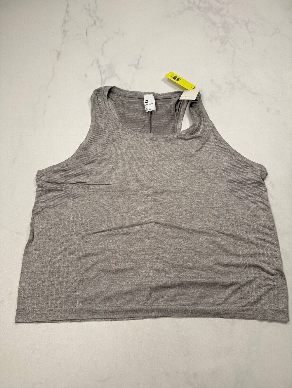 All In Motion Tank Top Gray Modern Minimalist Scoop Neck - Womens 1X